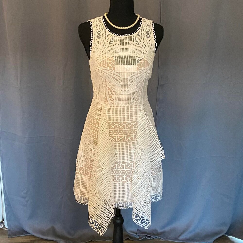 BCBGMAXAZRIA Women's Sleeveless Floral Lace Dress